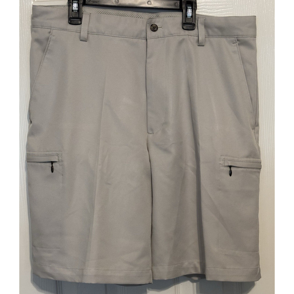 IZOD Golf Shorts Perform X Men's 34 Beige Chino Pockets